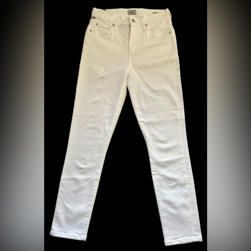 COPY - CITIZENS OF HUMANITY Rocket Crop high rise skinny denim jeans in white S…